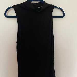 Vince Black Sleeveless Knit Turtleneck